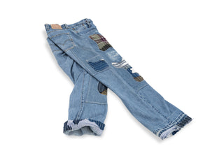 Boro Repaired Denim Pants - Blue StoneWash