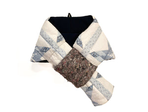 Fourreau Scarf – Reversible and Water-Repellent - White - Blue