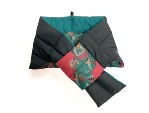 Fourreau Scarf – Reversible and Water-Repellent - Green - Red