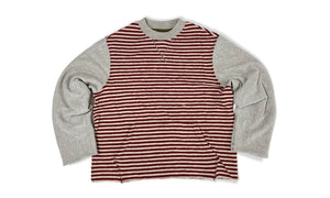 Pull Col Rond Rayé - Red