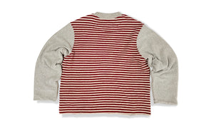 Red Striped Crew Neck Pullover